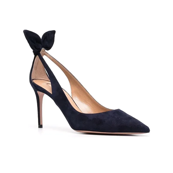 AQUAZZURA Deneuve High Heels 8.5cm Women's Marine Blue-2