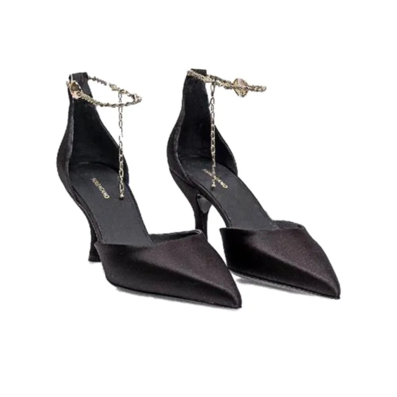 FERRAGAMO 70mm Cable-link Chain Satin-finish Pumps-4