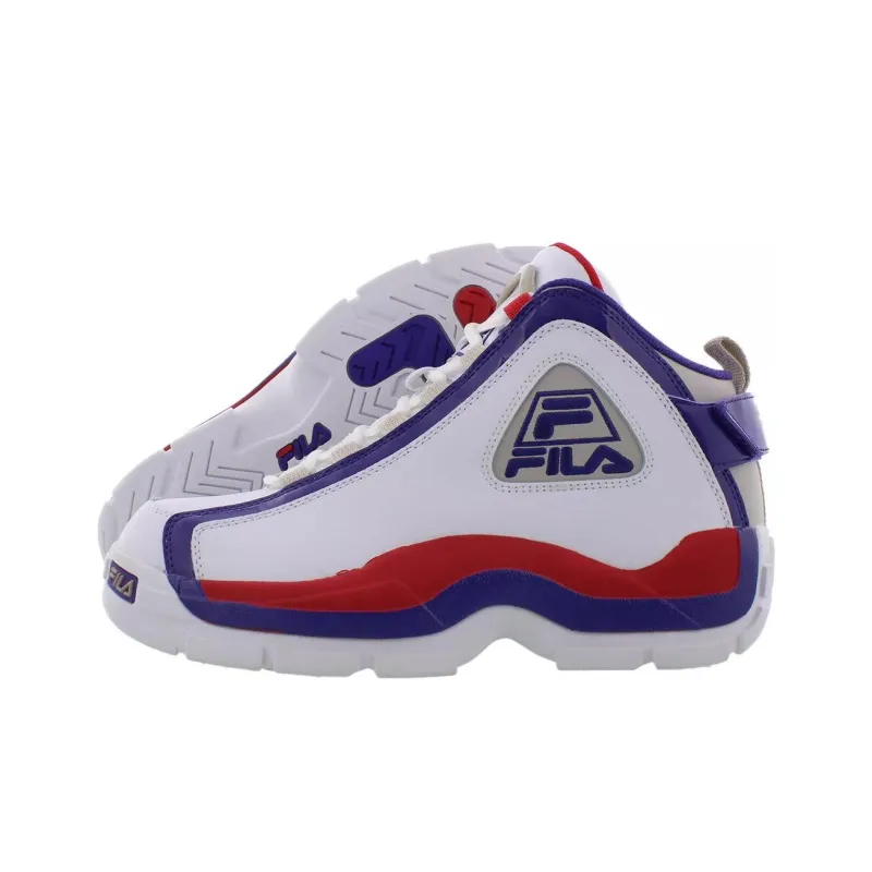 FILA Grant Hill 2 Anti Slip Wear Resistant Mid Top Basketball Shoes Men's White Purple-3