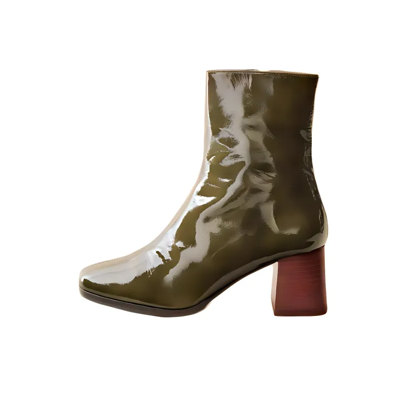 Sezane Ankle Boots 6cm Women's Green-2