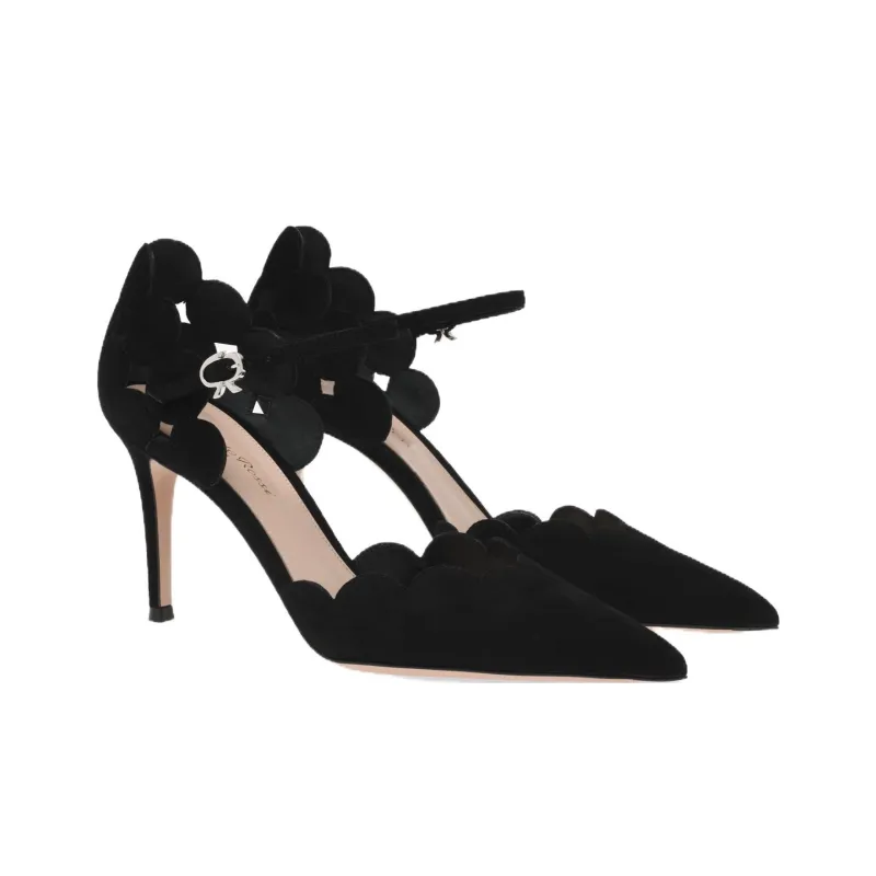 GIANVITO ROSSI Ariana D'Orsay 85mm Suede Pumps-2