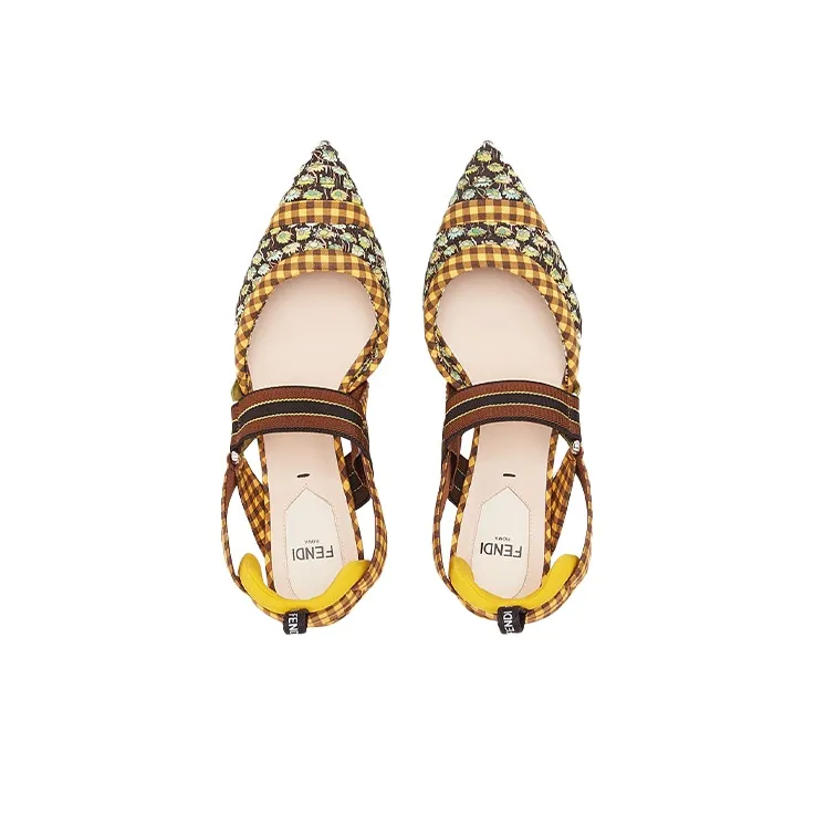 FENDI Colibri Block Heel High Heels Women's Yellow-2