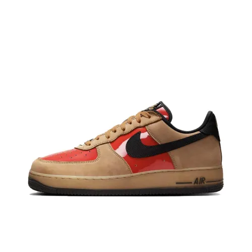 Nike Air Force 1 World Tour 'Shanghai' Warm Slip Resistant Low Top Skateboard Shoes Unisex Brown