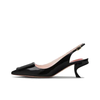 Roger Vivier Virgule Lacquered Buckle Slingback Pumps