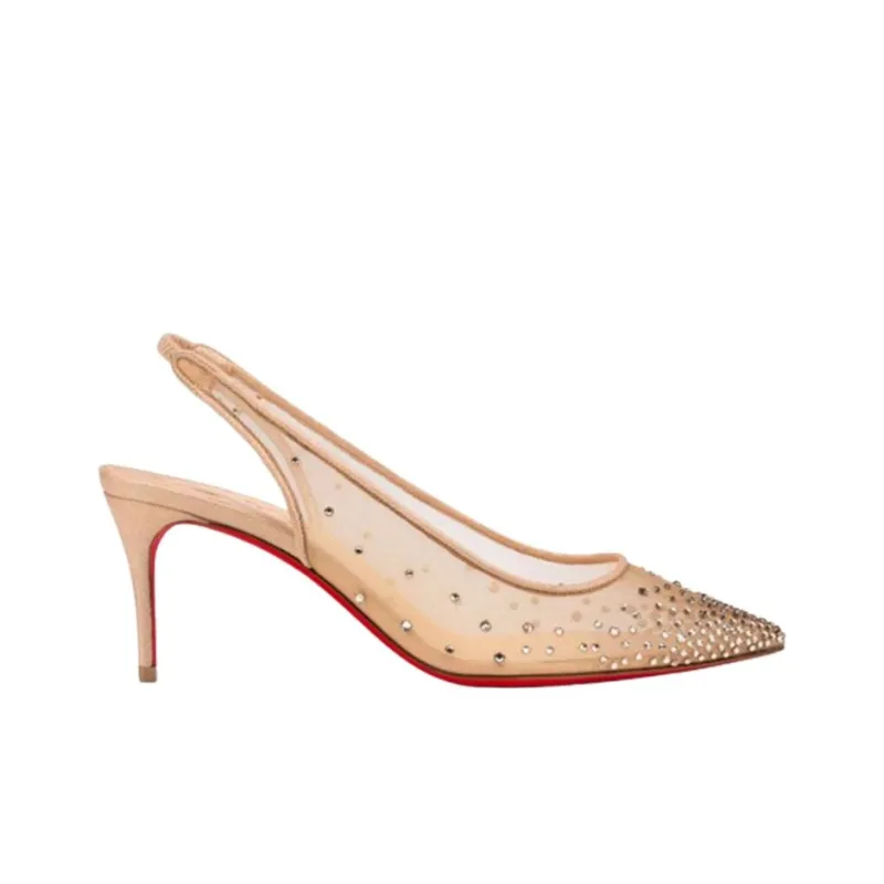 CL Slim Heel High Heels Women's Nude-1
