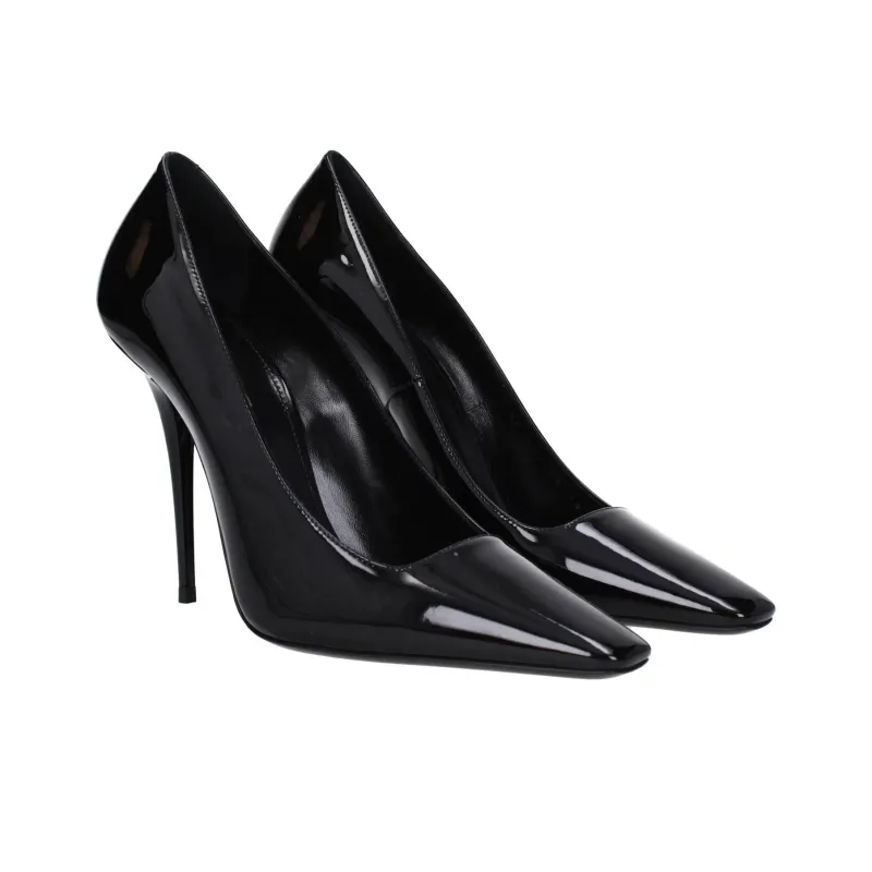SAINT LAURENT Anja Slim Heel High Heels 11cm Women's Black-4