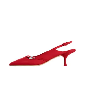 LOUIS VUITTON 6AM Slim Heel High Heels 5.5cm Women's Red