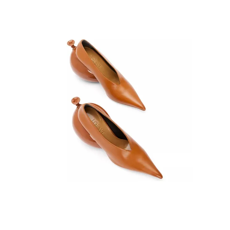 LOEWE Balloon Irregular Heel High Heels Women's Brown-3