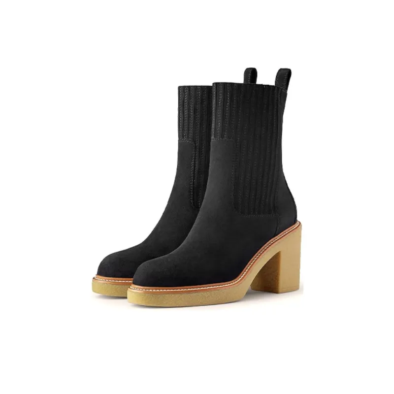 HERMES Donia Ankle Boots Women's Black-2