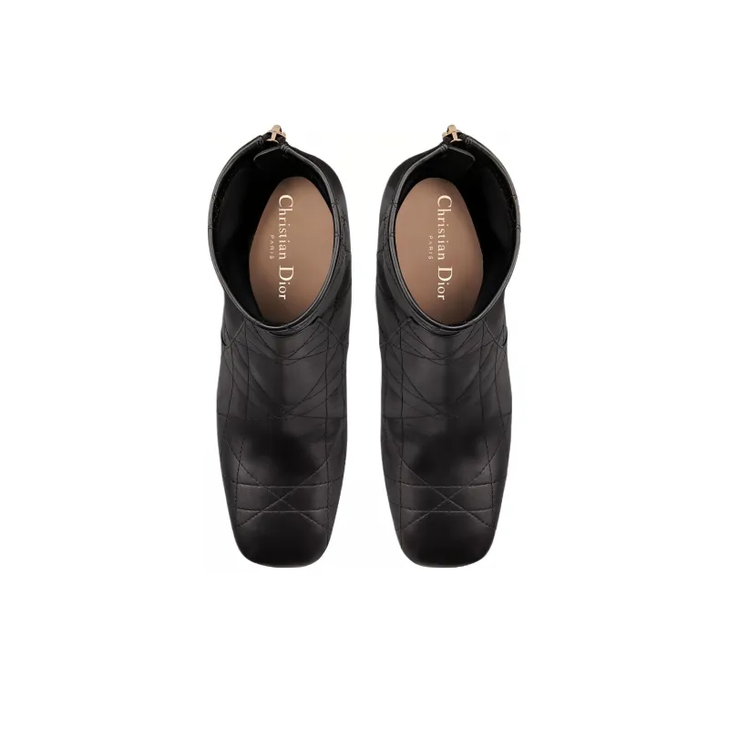 DIOR D-Shadow Ankle Boots Zipper 8cm Women's Black-3