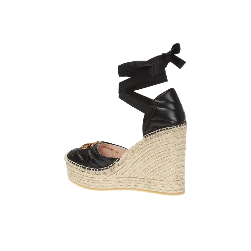 GUCCI Wedge Heel Platform Shoes Women's Black-3