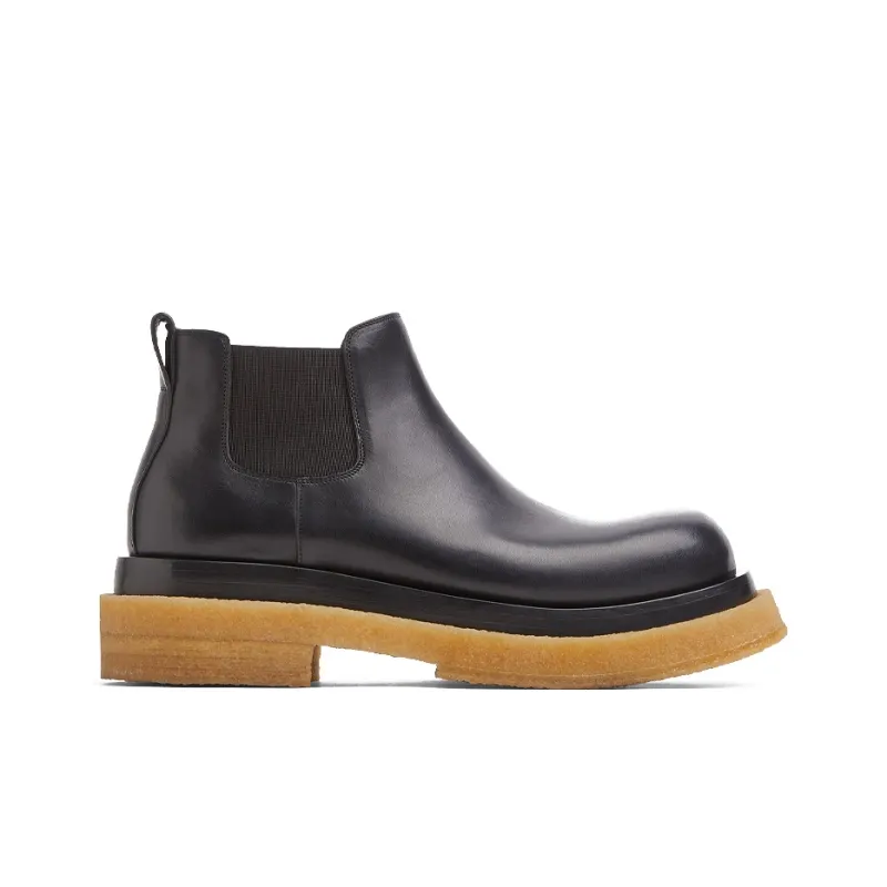 Bottega Veneta Lug Cropped Chelsea Boot Black Gum-1