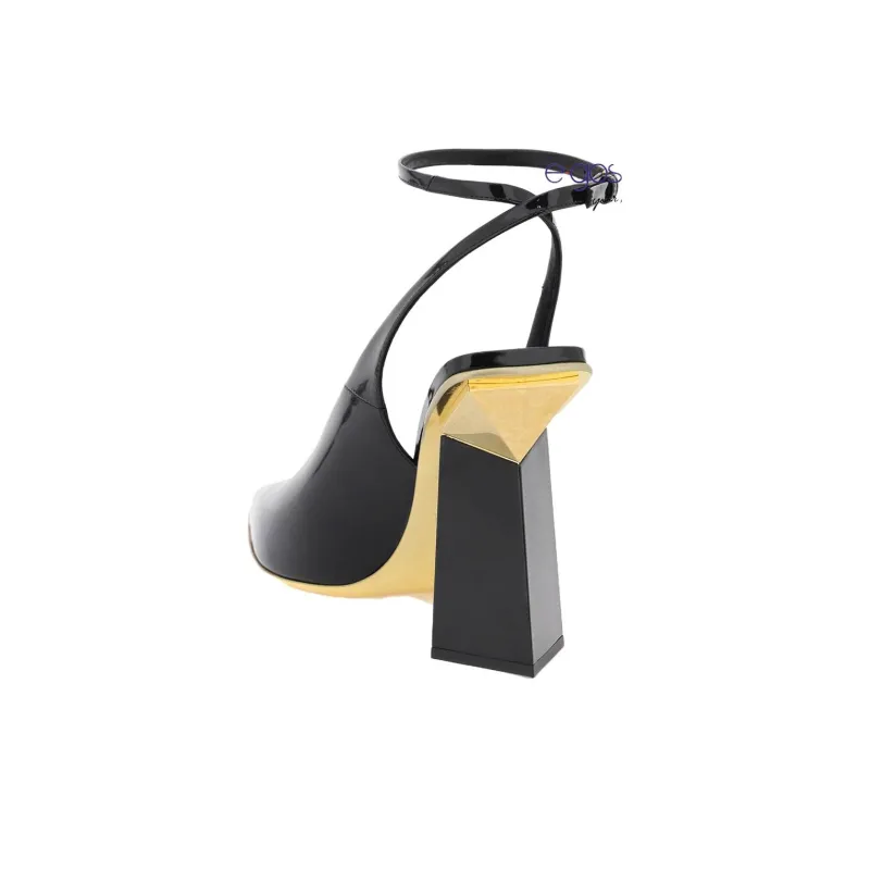 Valentino Chunky Heel High Heels Women's Black-3
