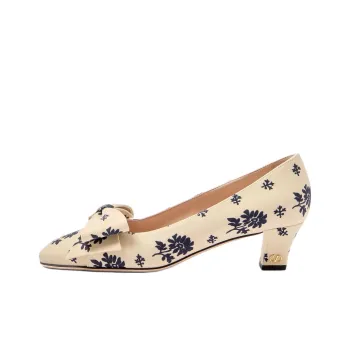 Valentino Bowow Spool Heel High Heels 4.5cm Women's Beige