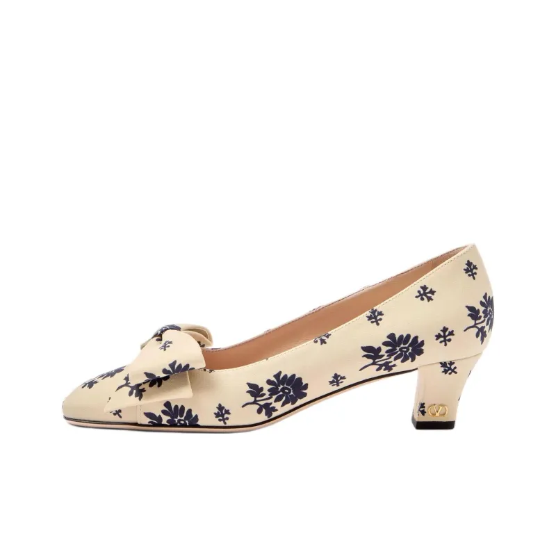 Valentino Bowow Spool Heel High Heels 4.5cm Women's Beige-0
