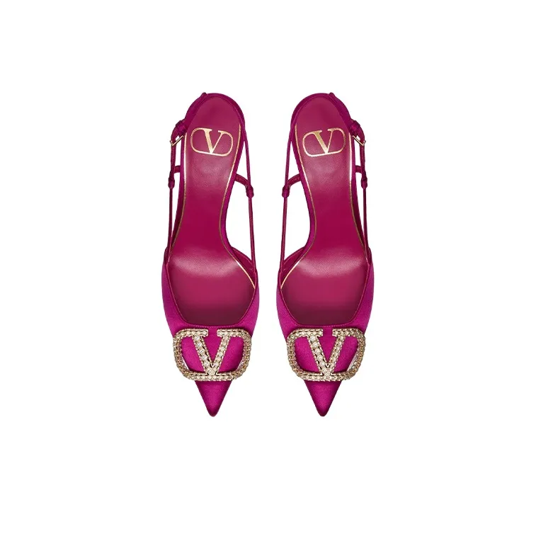Valentino Vlogo Signature Slim Heel High Heels 8cm Women's Rose Purple-2