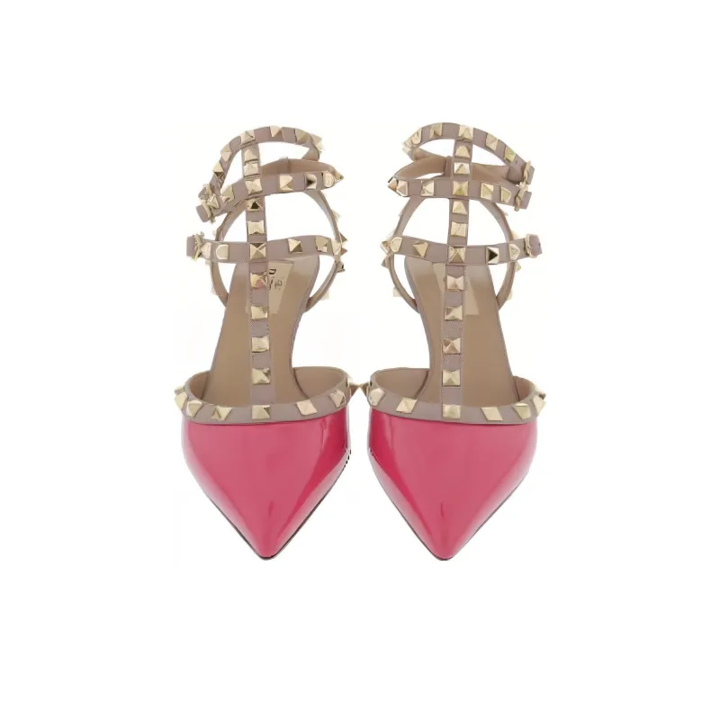 Valentino Rockstud GARAVANI Slim Heel High Heels Women's Pink-3