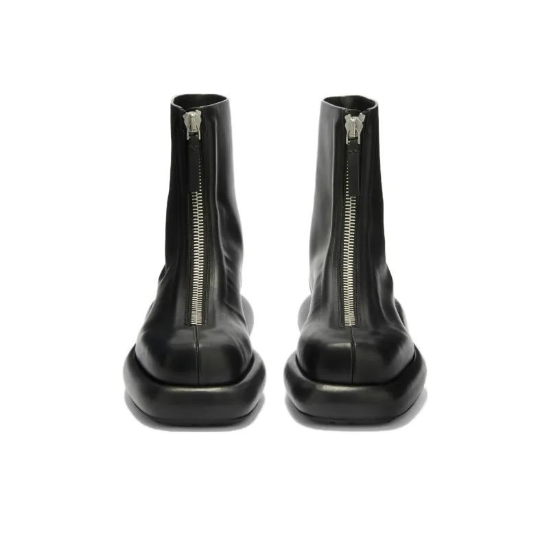 JIL SANDER Squared Toe Zipped Ankle Boots Women's-3