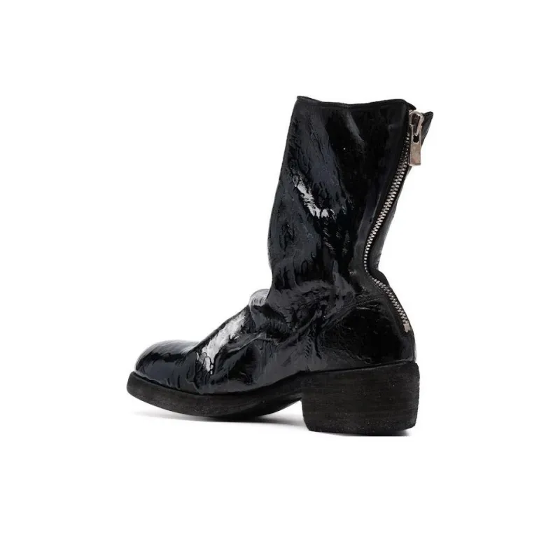 GUIDI Paint-splatter Ankle Boots-4