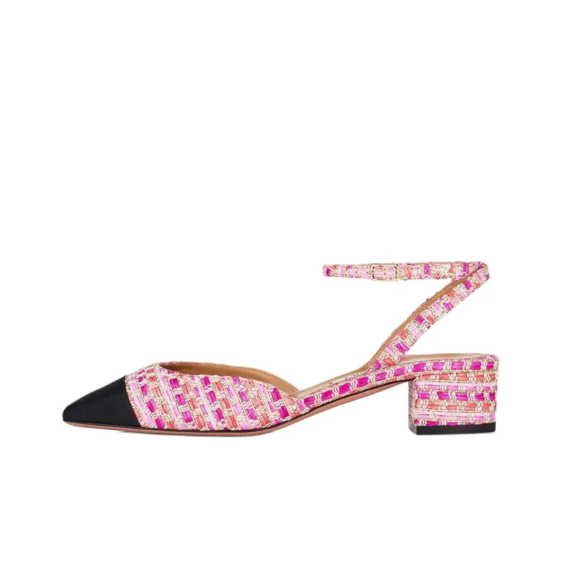 AQUAZZURA French Flirt Chunky Heel High Heels 3.5cm Women's Pink-0