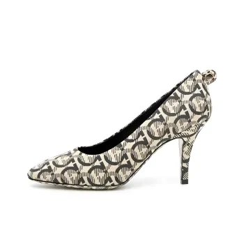 FERRAGAMO Slim Heel High Heels 8.5cm Women's Beige Black