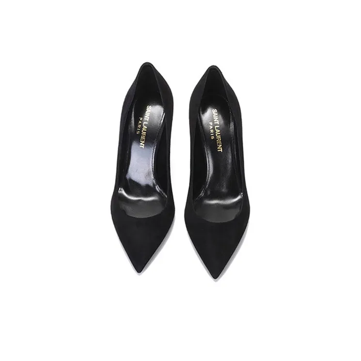 SAINT LAURENT Anja Slim Heel High Heels Women's Black-3