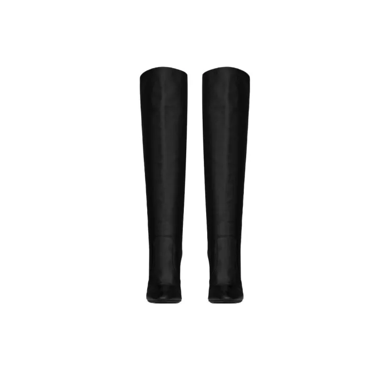 SAINT LAURENT Knee High Boots 10cm Women's Black-2
