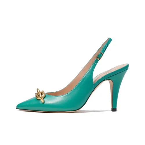 COACH Sadie Cone Heel High Heels 10cm Women's Bright Green