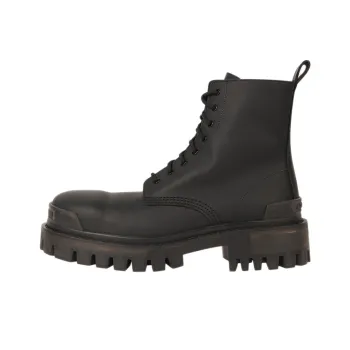 Balenciaga Strike 20mm Boots Black Rubber Effect Calfskin Women's