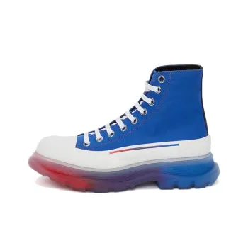 Alexander McQueen Tread Slick Short Platform Athletic Shoes Men's Blue