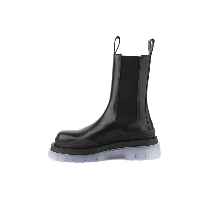 Bottega Veneta Tire Chelsea Short Chelsea Boots Men's Black-0