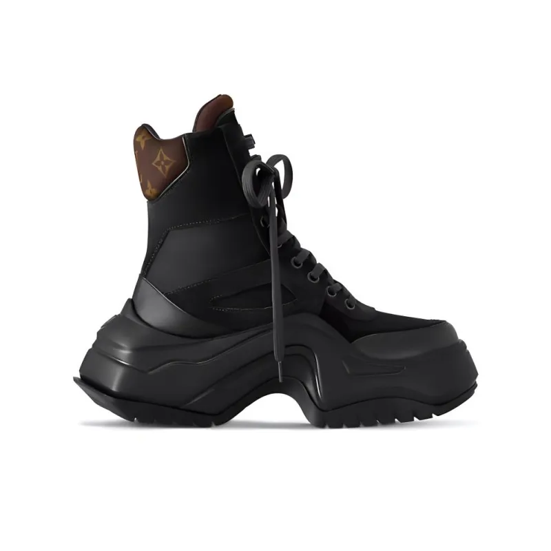 LOUIS VUITTON Archlight 2.0 Platform Ankle Sneakers 'Black With Brown Monogram' Women's-1