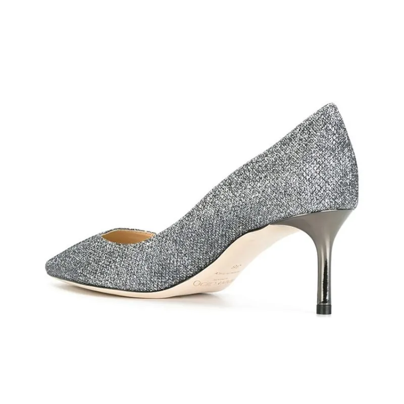 Jimmy Choo ROMY Slim Heel High Heels 6cm Women's Gray-4