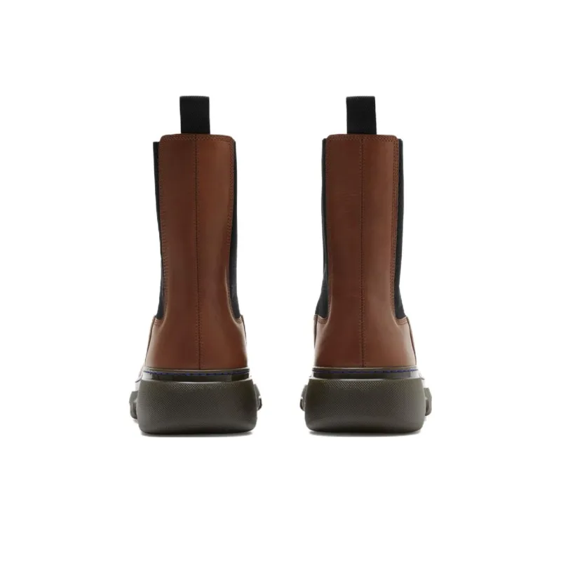 Burberry Short Chelsea Boots Men's Brown-3