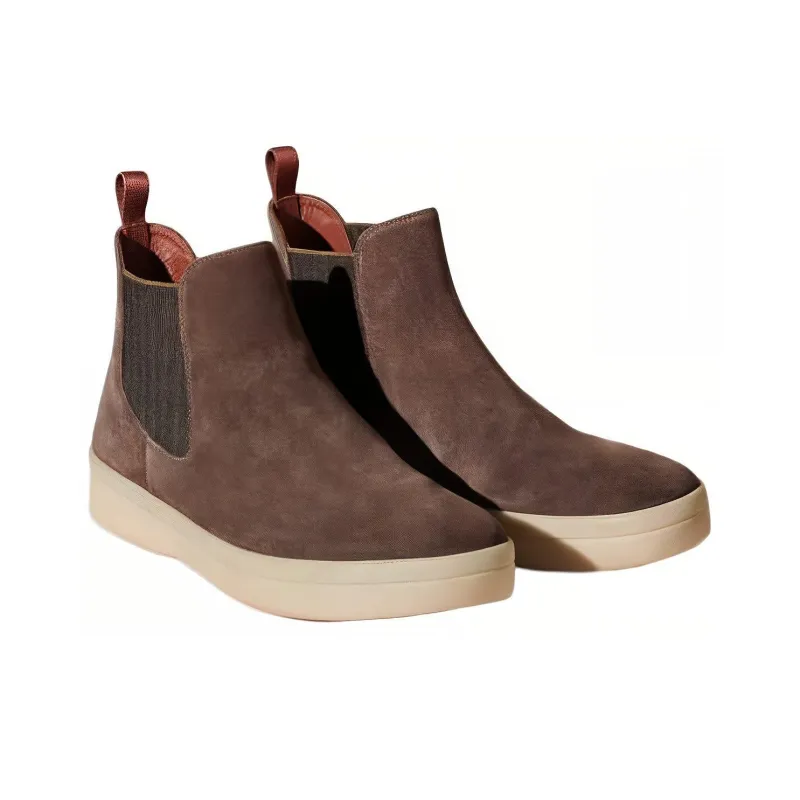 Loro Piana Ultimate Walk Ankle Length Chelsea Boots Men's Brown-2