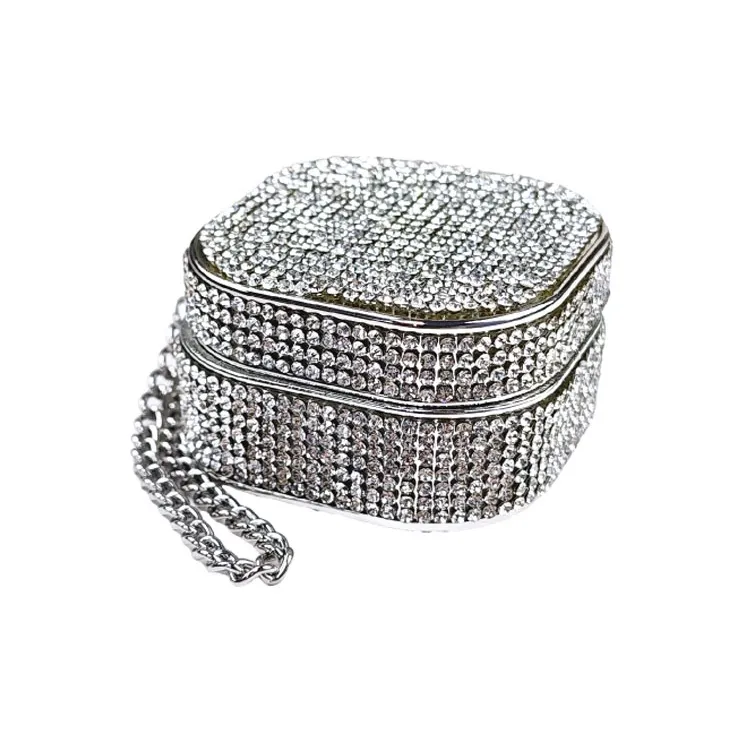 Baohuguang Compatible With Galaxy Buds 2/FE/Pro TPU Luxury Square Diamond High Value Fully Enclosed Headphone Cases-9