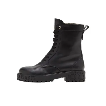 Ferragamo Gancini Ankle Boots Women's Black