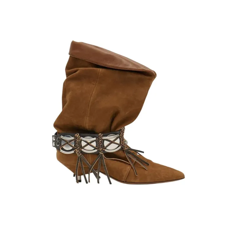 ISABEL MARANT Edrik Gaucho Ankle Boots 4.5cm Women's Brown-1