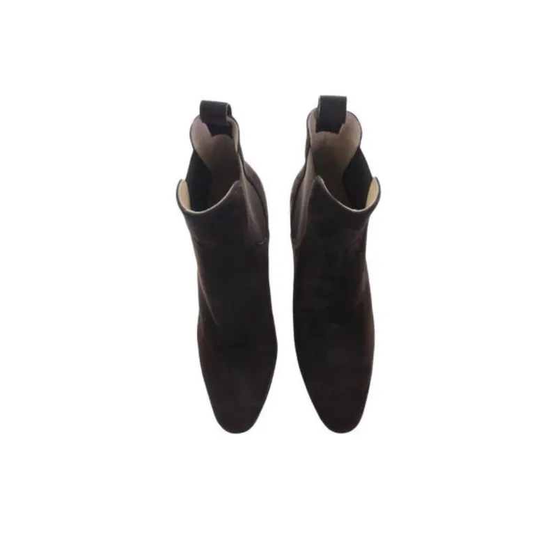 INES DE LA FRESSANGE Short Chelsea Boots 7cm Women's Brown-4