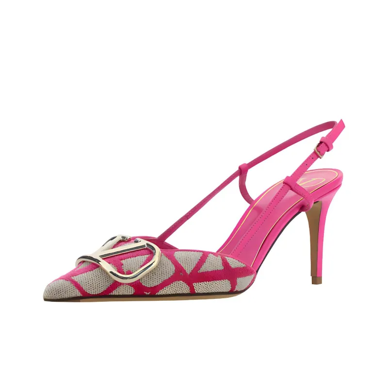 Valentino VLogo Signature Pointed Toe Slingback Pumps-1