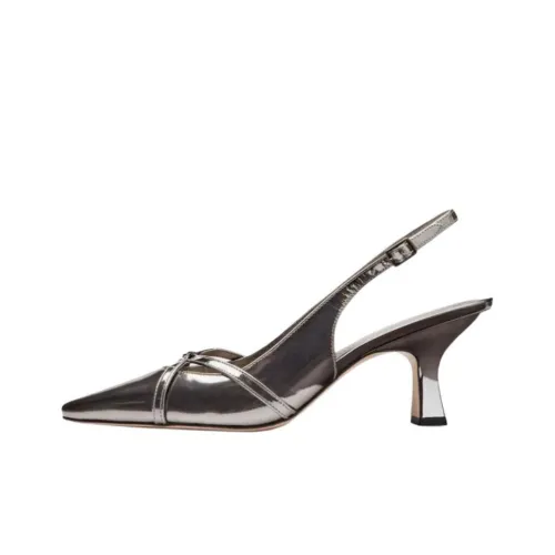 COACH Rowyn Block Heel High Heels 6.5cm Women's Silver