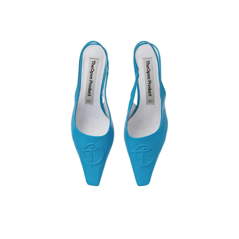 Open Yy Chunky Heel High Heels 4.5cm Women's Blue-4