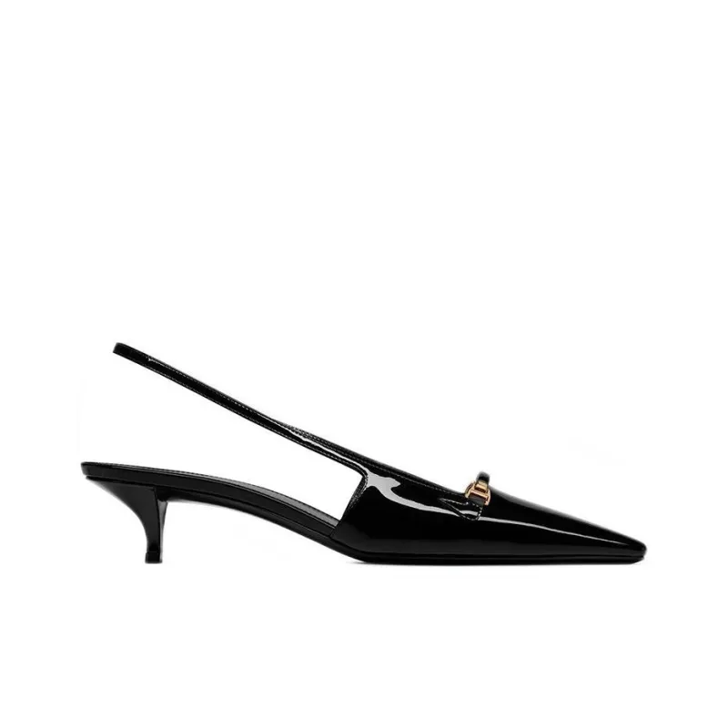 SAINT LAURENT Slim Heel Casual Shoes 4cm Women's Black-1