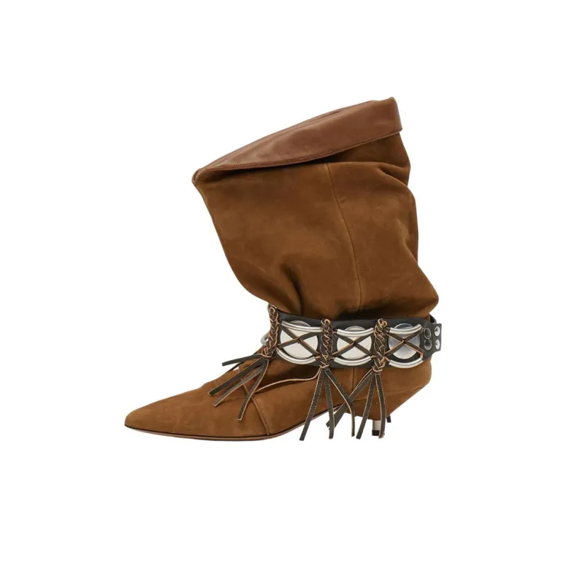 ISABEL MARANT Edrik Gaucho Ankle Boots 4.5cm Women's Brown-0
