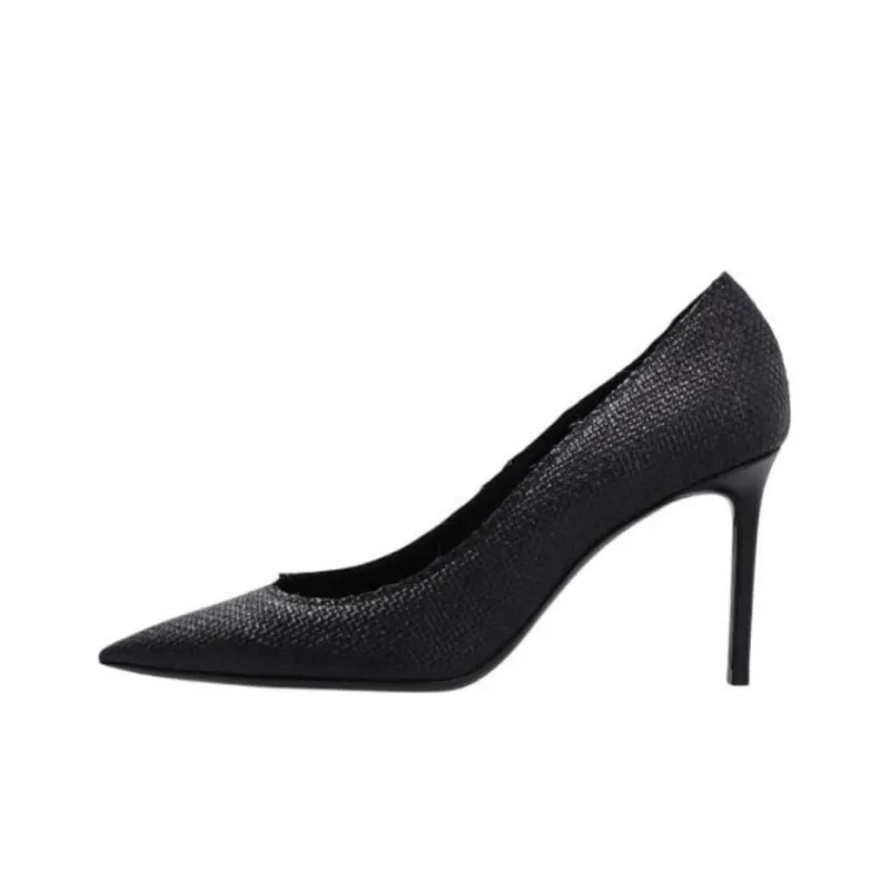 SAINT LAURENT Anja Slim Heel High Heels 9cm Women's Black-0