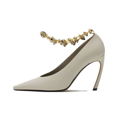 Lanvin Swing Slim Heel High Heels 9.5cm Women's Beige