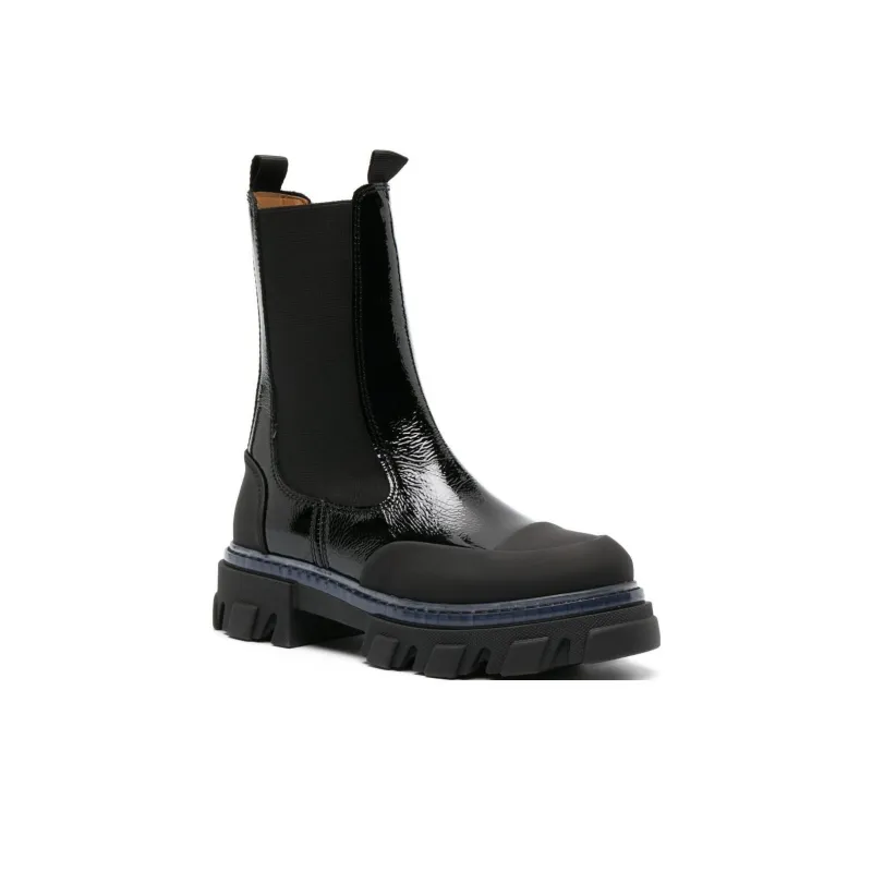GANNI Patent Leather Ankle Boots-3