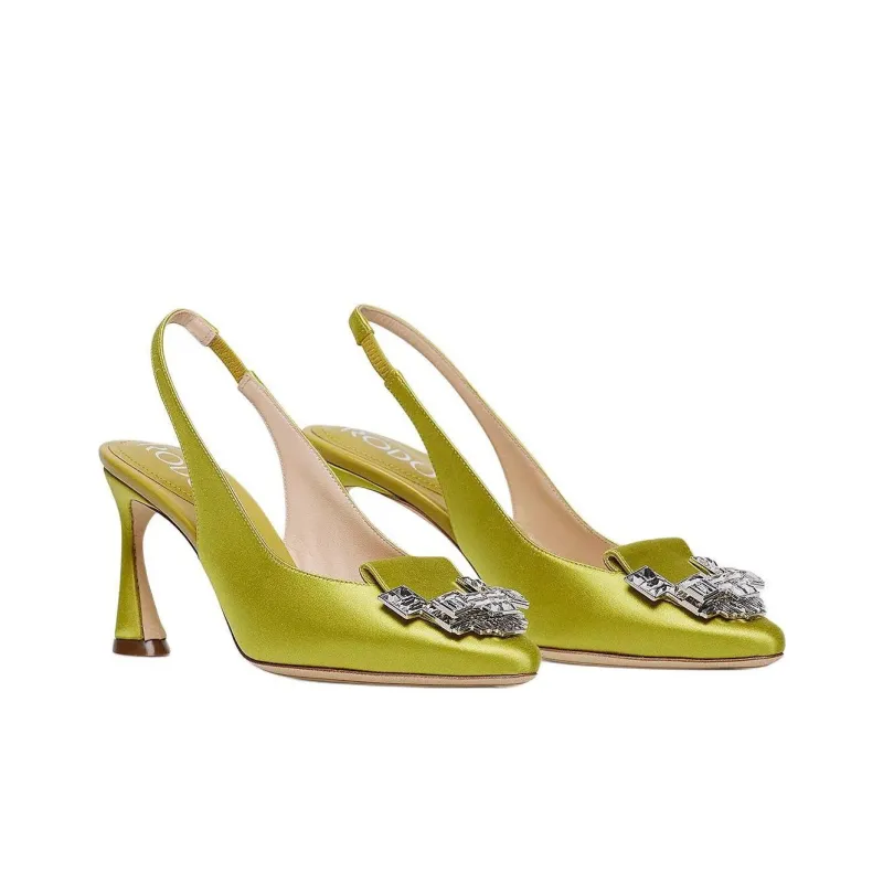 Rodo Esme Spool Heel High Heels 8cm Women's Lime Green-2