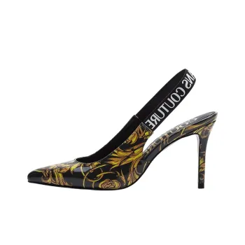 VERSACE JEANS Couture Versace Slim Heel High Heels Women's Black Yellow