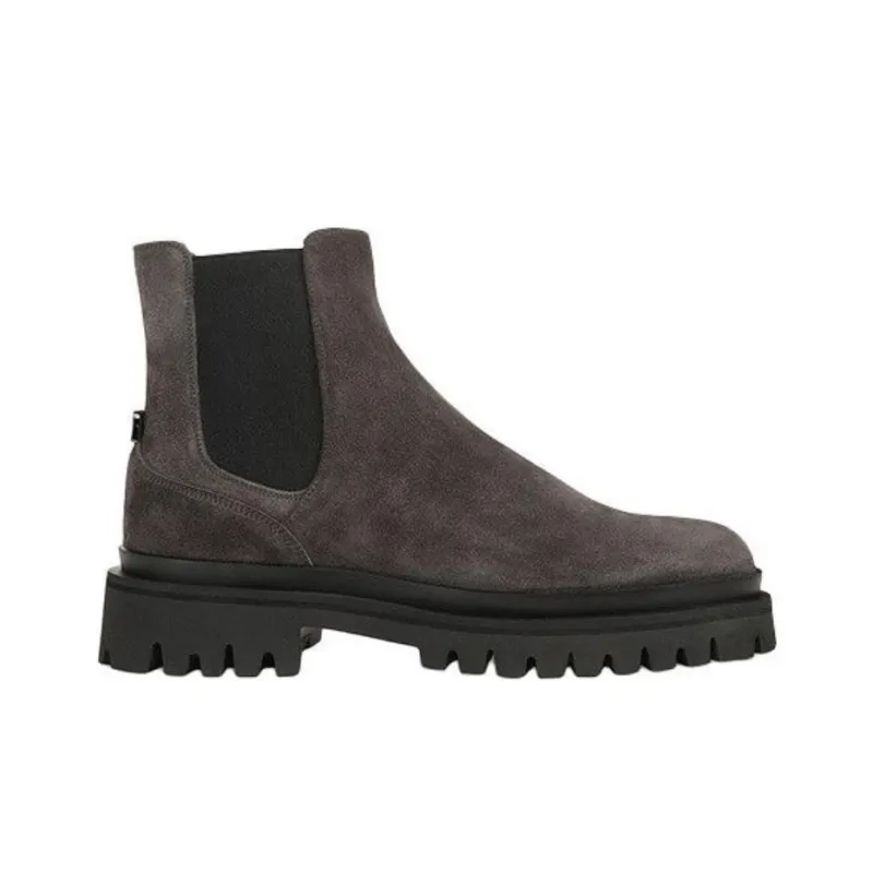SERGIO ROSSI SR SIGNATURE Short Chelsea Boots Men's Gray-1